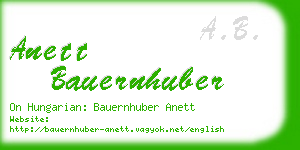 anett bauernhuber business card